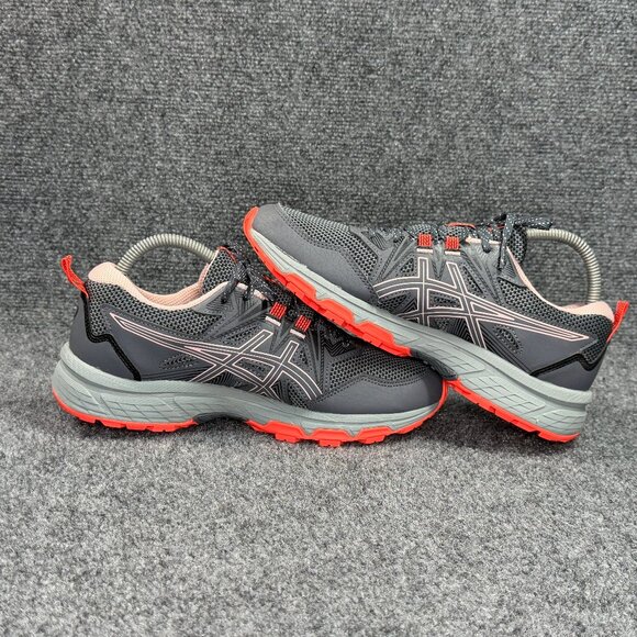 Asics Gel-Venture 8 Trail Running Shoes Women's SIze 8.5 Gray Orange Athletic - Picture 8 of 12